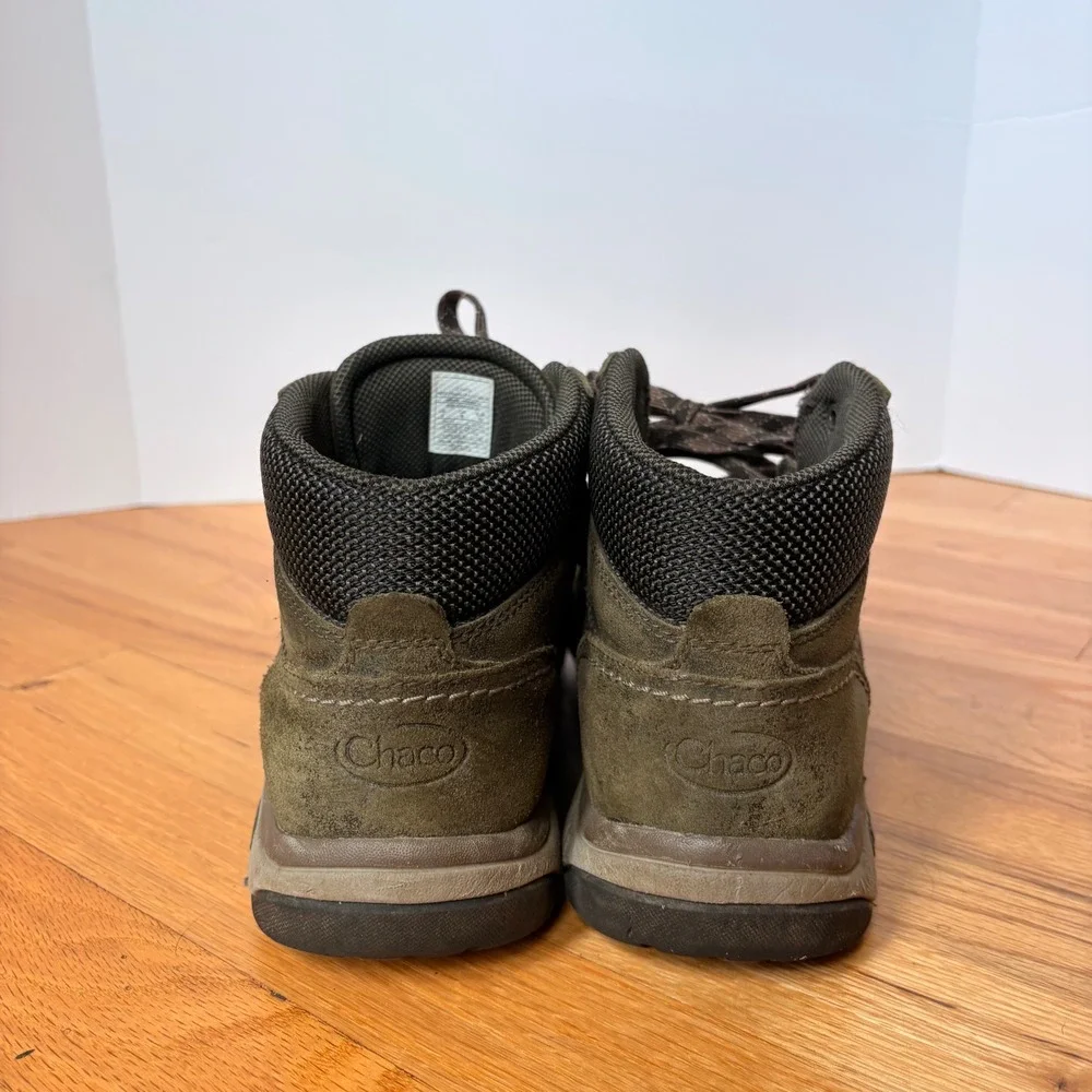 Chaco Mens Olive Green Suede Hiking Boots J105301 Mid Top Moc Toe Size 9